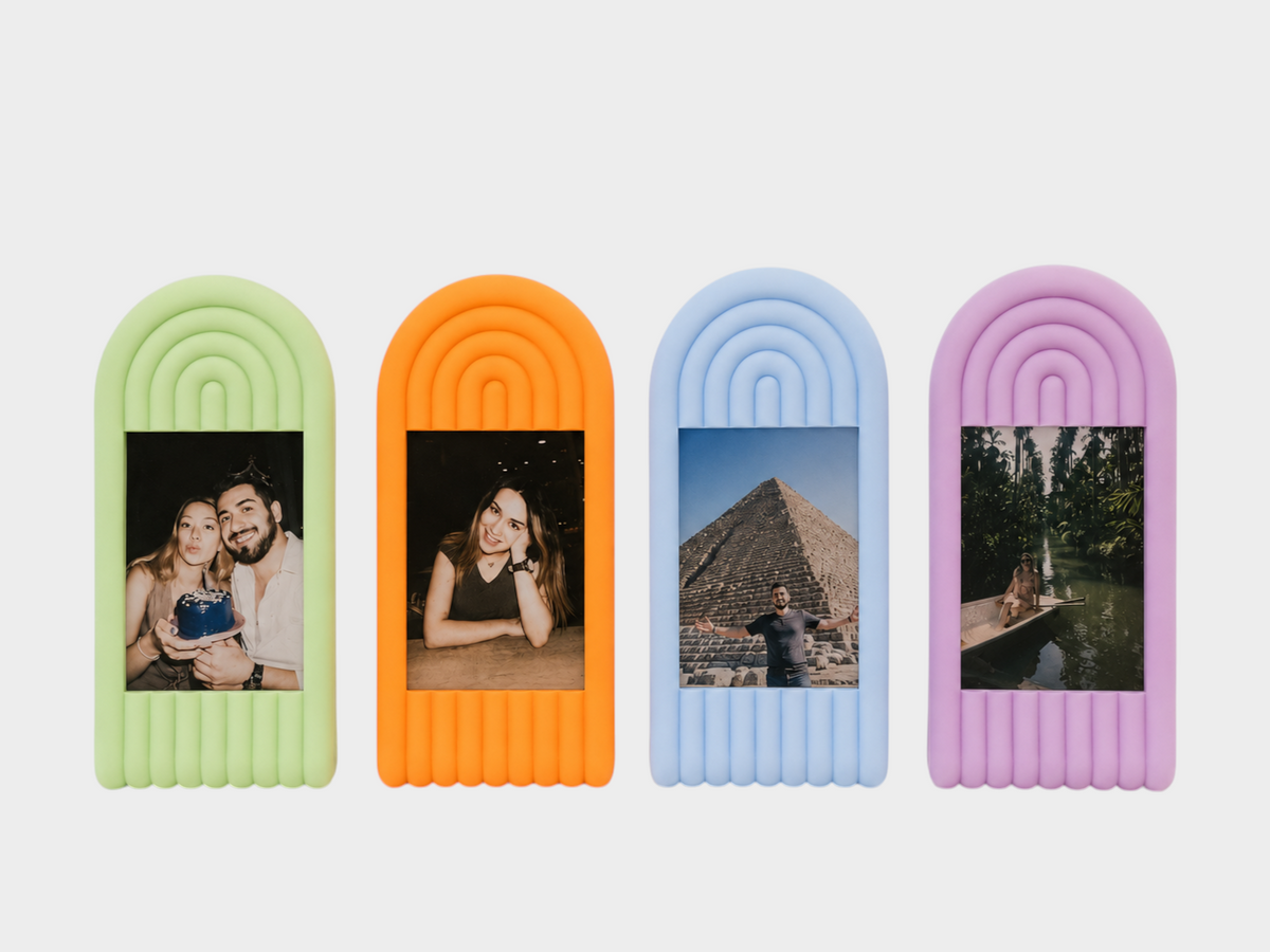 ZEMU ANKARE pastel renkli, kemer formlu, dörtlü dekoratif fotoğraf çerçevesi seti