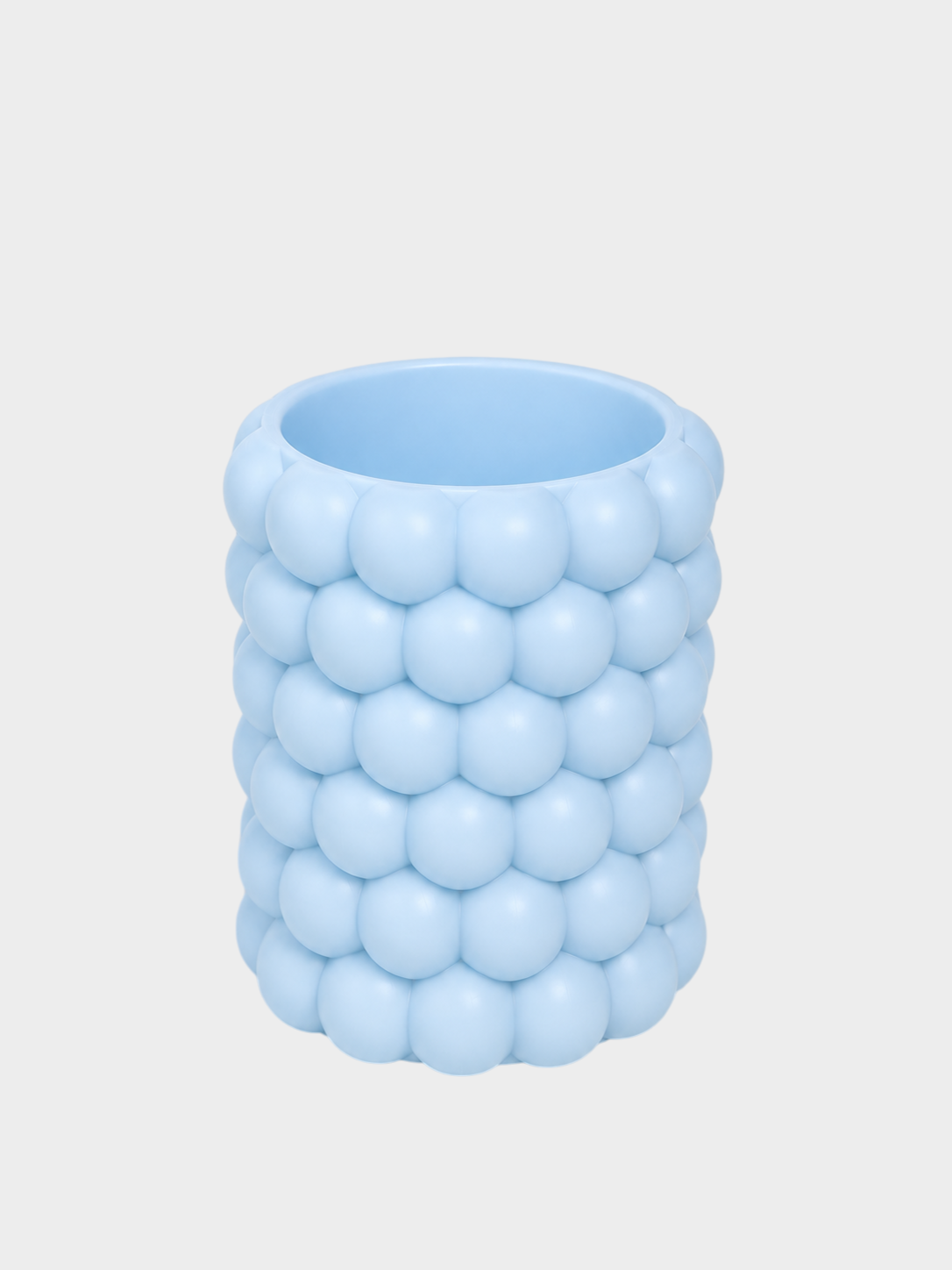 ZEMU BUBBLE pastel mavi renkli, kabarcıklı tasarıma sahip çok amaçlı dekoratif masa üstü düzenleyici ve kalemlik.